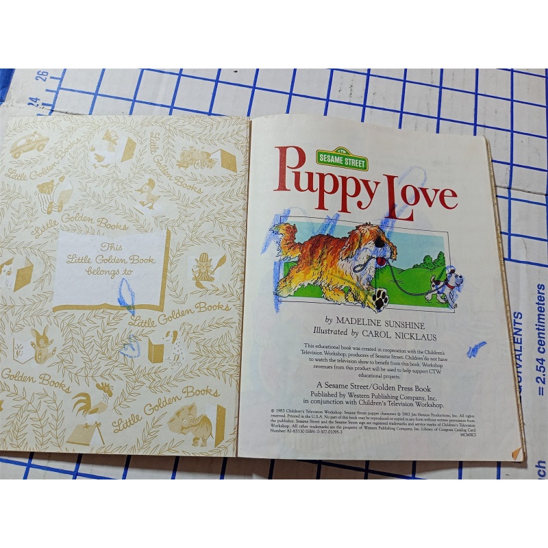 Sesame Street: Puppy Love ~ a Little Golden Book