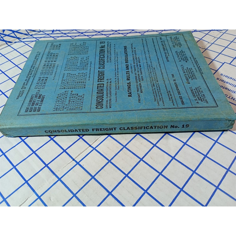 CONSOLIDATED FRIGHT CLASSIIFICATION NO. 19