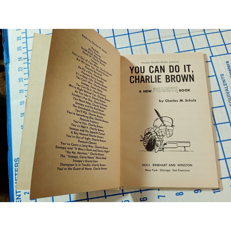 Peanuts "You Can Do It, Charlie Brown" by Charles M Schulz, Hardcover