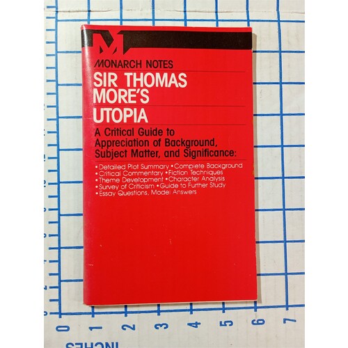MONARCH NOTES SIR THOMAS MORES UTOPIA