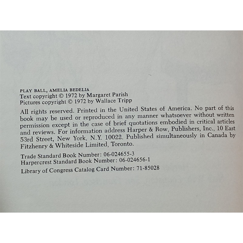 VINTAGE: PLAY BALL, AMELIA BEDELIA by Peggy Parish 