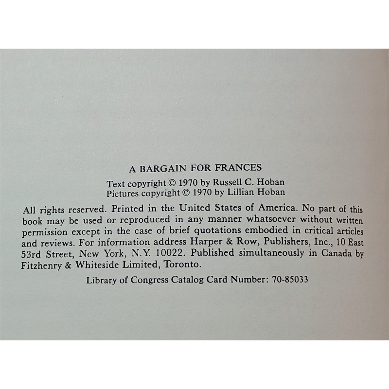 A Bargain for Frances (I Can READ BOOK)