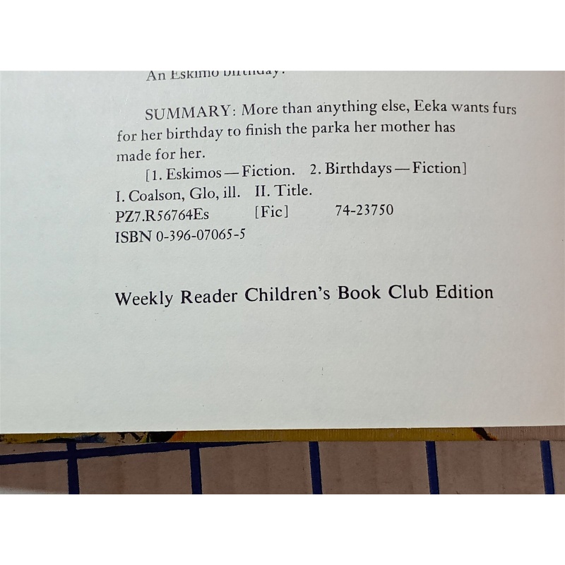 An Eskimo Birthday (Weekly Reader - Hardcover, by Tom D. Robinson