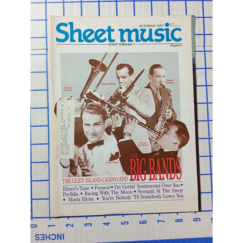 Sheet Music Magazine Oct 1987 Glen Island Casino & the Big Bands Glenn Miller