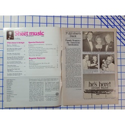 Sheet Music Magazine November 1986 Frank Sinatra The Grand Master of Song