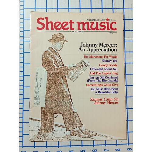 November 1987 Sheet Music Magazine Standard Piano Guitar Johnny Mercer