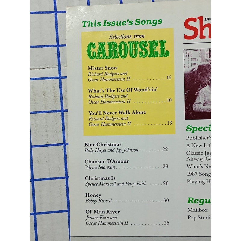 Sheet Music Magazine December 1987 Merry Christmas Carousel