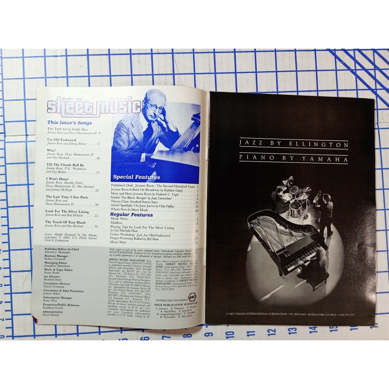 Sheet Music Magazine March 1986 Jerome Kern 