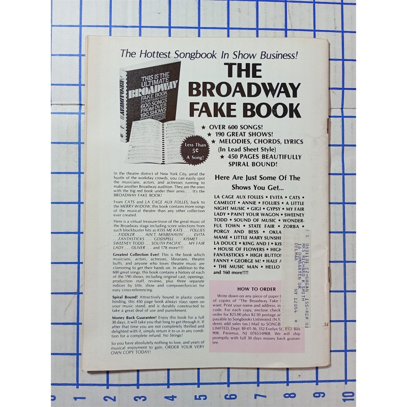 Sheet Music Magazine March 1986 Jerome Kern 