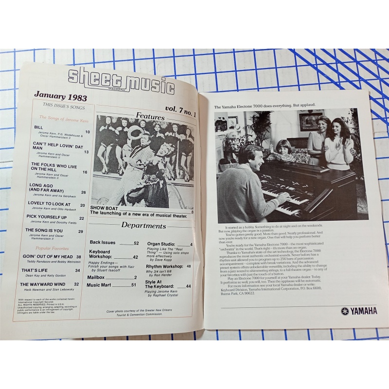 Vintage Sheet Music Magazine January 1983 Standard Piano Guitar Songbook