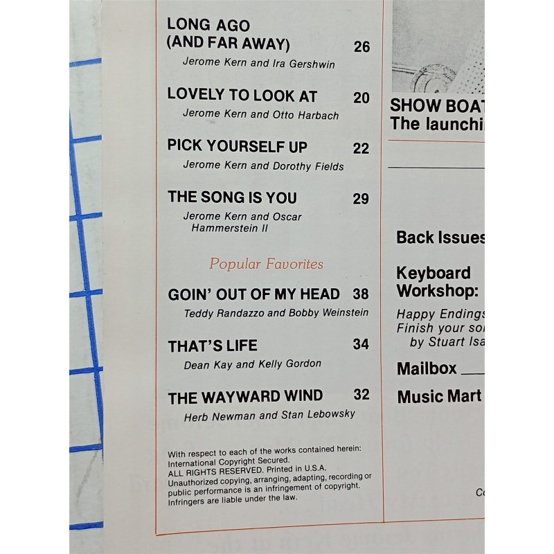 Vintage Sheet Music Magazine January 1983 Standard Piano Guitar Songbook