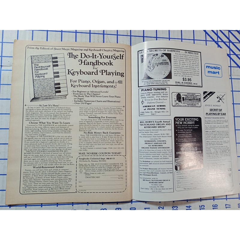 Vintage Sheet Music Magazine January 1983 Standard Piano Guitar Songbook