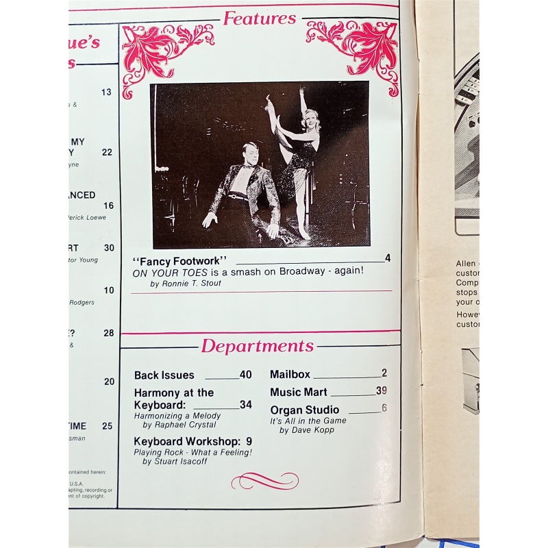 Sheet Music Magazine March 1984 Shall We Dance 