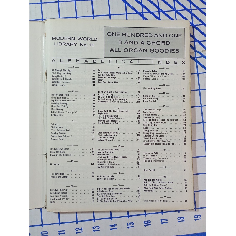 VINTAGE ~ Modern World #18 - 3 & 4 Cord All Organ Goodies Sheet Music