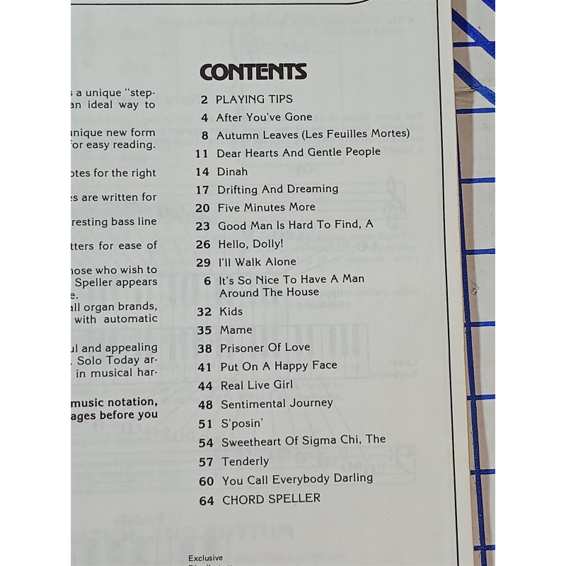 Solo Today #2 - Top Requests - Organ music book - Hal Leonard ©1978