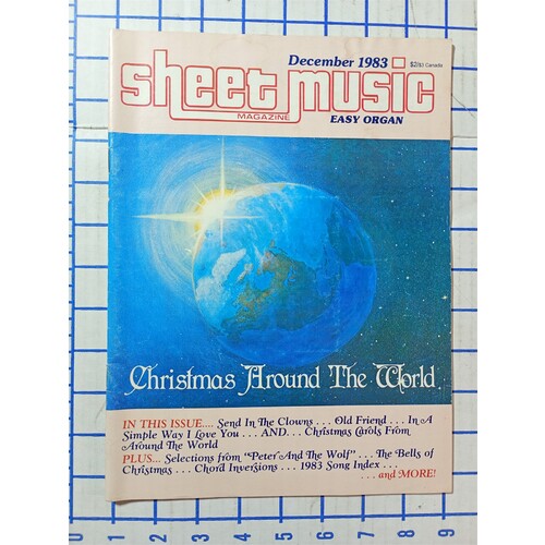 Sheet Music Magazine December 1983 EASY Piano Guitar CHRISTMAS AROUND THE WORLD