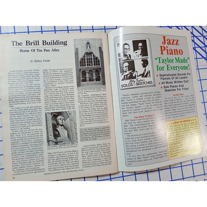 Sheet Music magazine - 1989 Piano - Genius of Cy Coleman, Back On Broadway