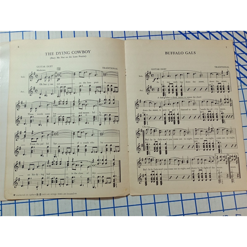 E-Z NOTE GUITAR FOLIO: Cowboy N Folk Songs Songbook~Series No.2~Music Book~1949