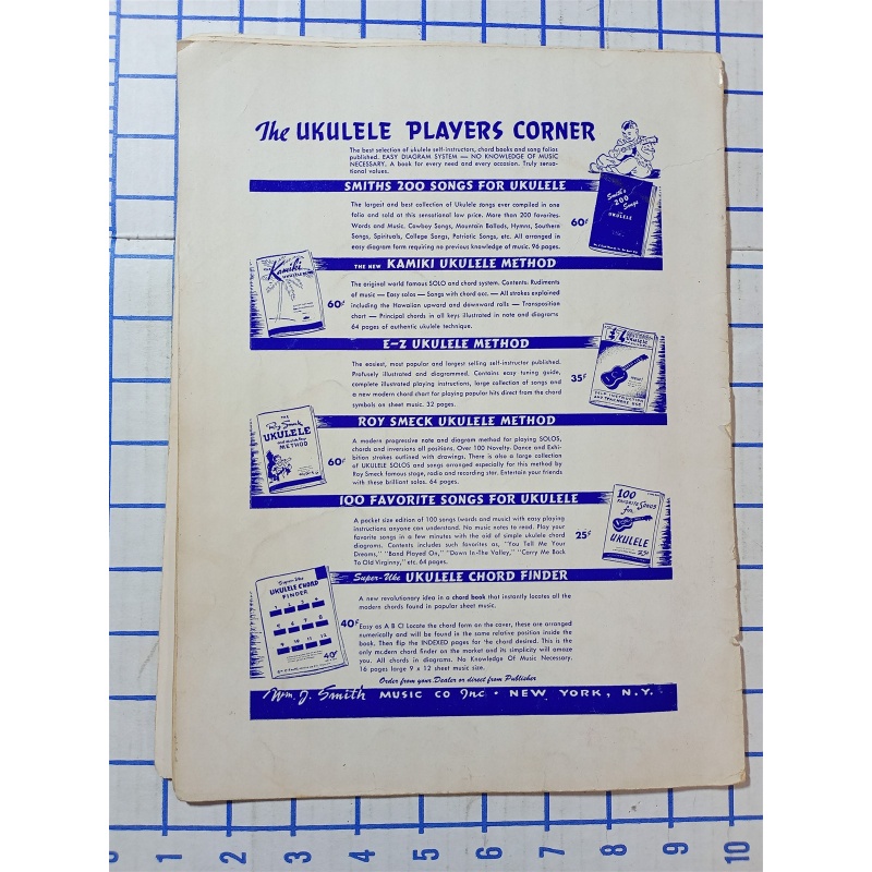 E-Z NOTE GUITAR FOLIO: Cowboy N Folk Songs Songbook~Series No.2~Music Book~1949