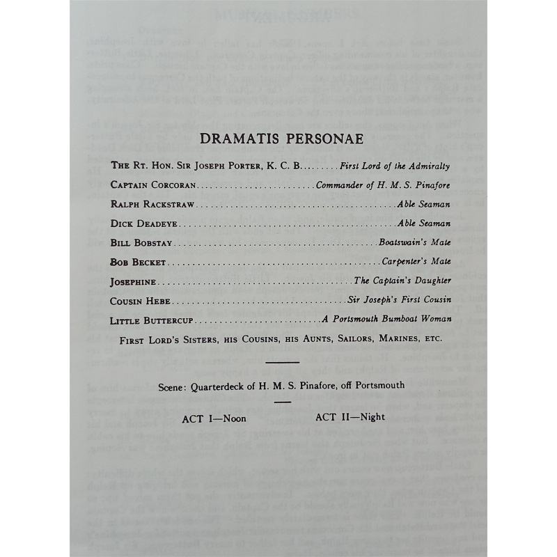 HMS Pinafore The Lass That Loved A Sailor Gilbert & Sullivan Schirmer Music