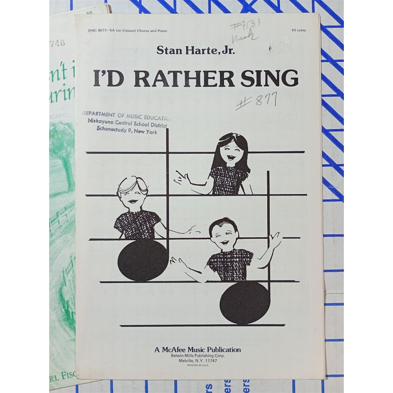  LOT 7 SHEET MUSIC HOSANA IN THE HIGHEST AUDREY SNYDER Niskayuna Central School