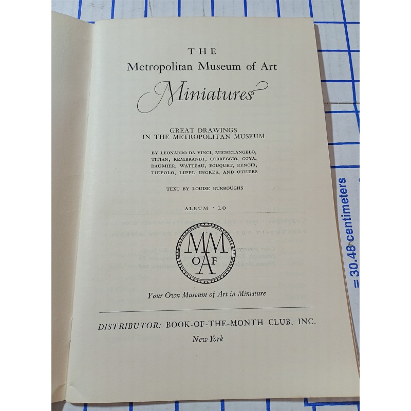 THE METROPOLITAN MUSEUM OF ART MINIATURES GREAT DRAWINGS IN METROPLITAN