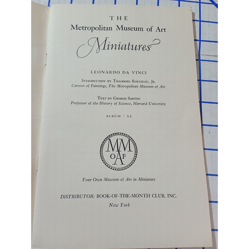 THE METROPOLITAN MUSEUM OF ART MINIATURES LEANARDO DA VINCI