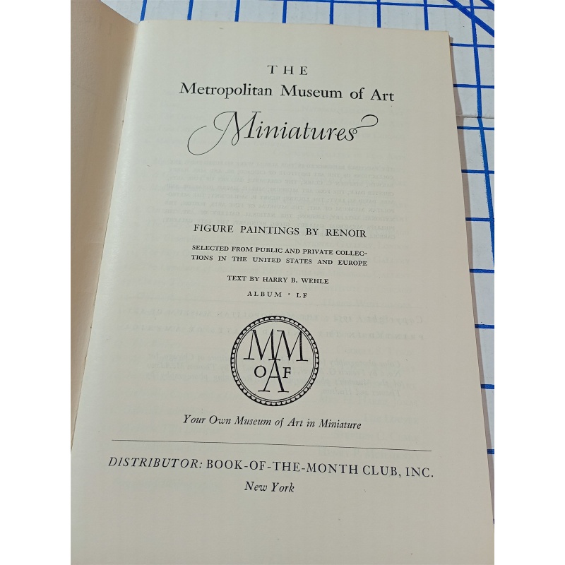 THE METROPOLITAN MUSEUM OF ART MINIATURES RIGURE PAINTING BY RENOIR