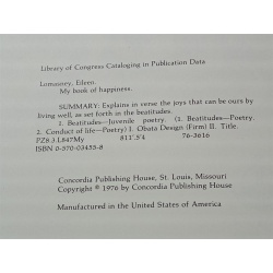 1976 My Book of Happiness: Beatitudes for Children by Eileen Lomasney HB