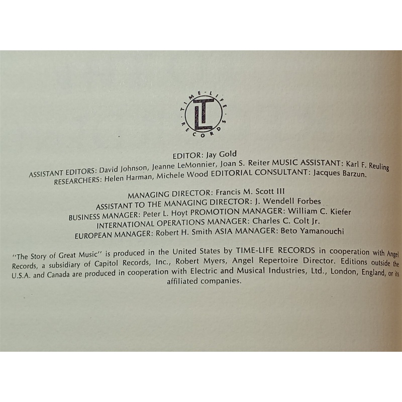 VTG/THE STORY OF GREAT MUSIC/AN INDEX TO THE RECORDINGS BOOK