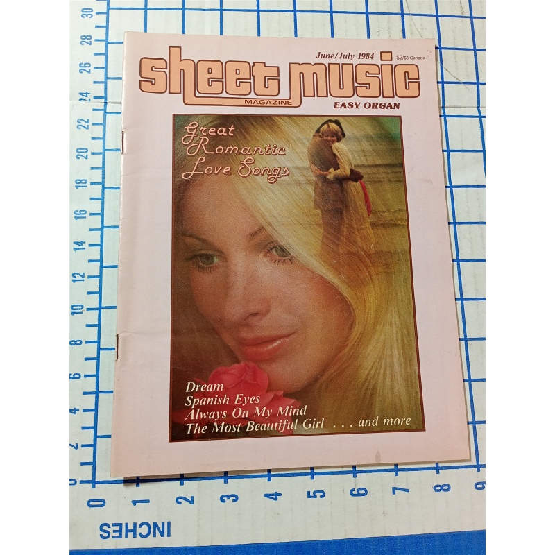 Sheet Music Magazine "Great Romantic Love Songs" Vintage 1984