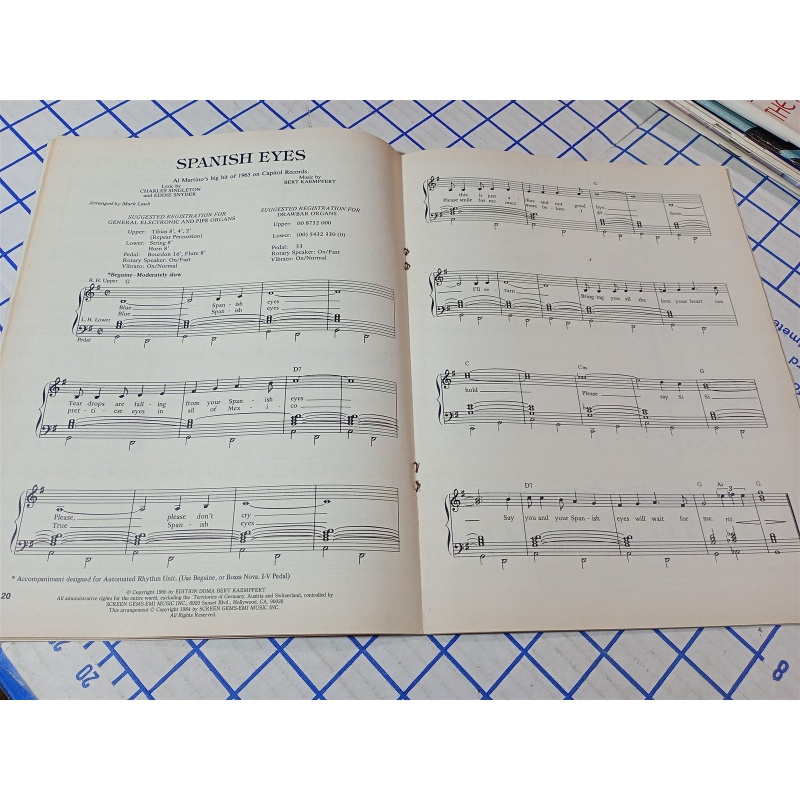 Sheet Music Magazine "Great Romantic Love Songs" Vintage 1984