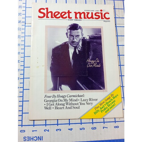 Vintage Sheet Music Magazine February 1987 Easy Organ Hoagy On Our Minds
