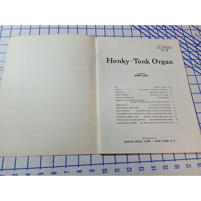 Honky-Tonk Organ MPH Seires For Organs No. 18 