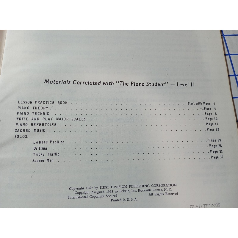 LEVEL TWO PIANO THEORY A PROGRAMMED TEXT BY MARY ELIZABETH CLARK AND DAVID CARR