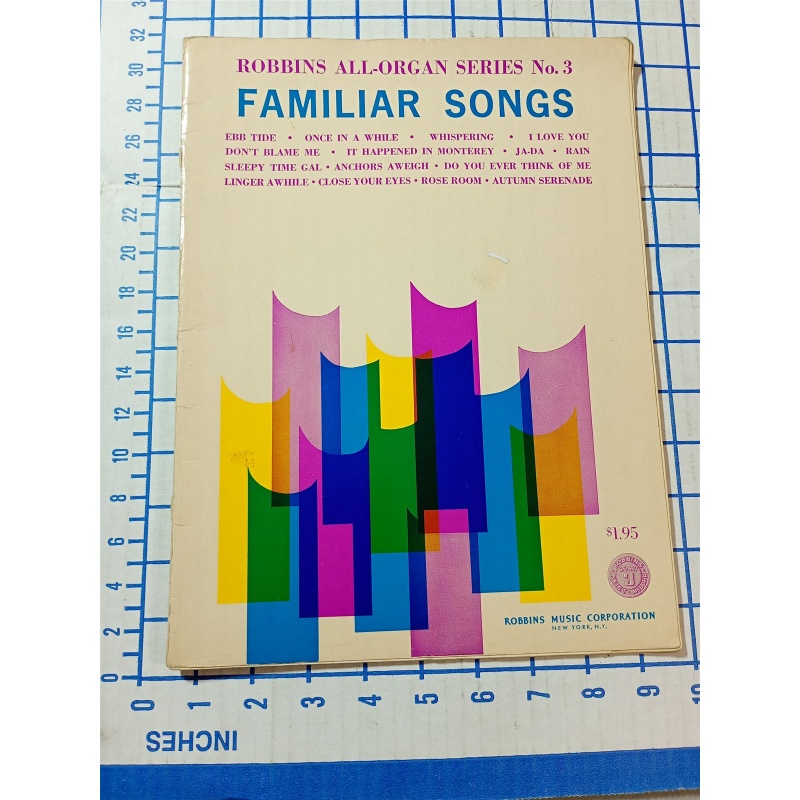 Robbins All Organ Series No. 3 Familiar Songs Sheet Music robbins music Corp.