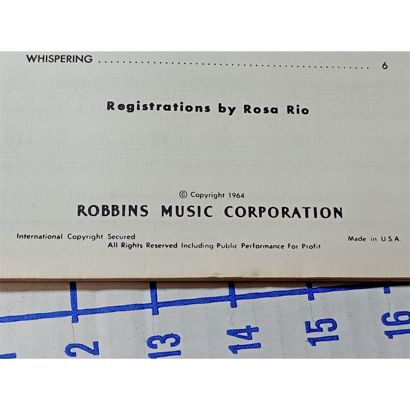 Robbins All Organ Series No. 3 Familiar Songs Sheet Music robbins music Corp.