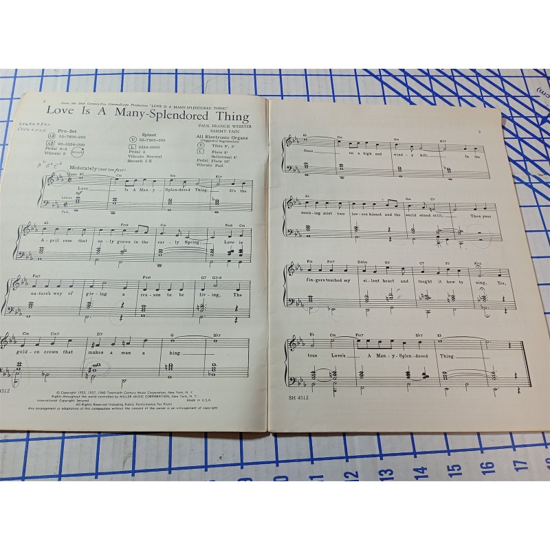 Robbins All Organ Series No. 3 Familiar Songs Sheet Music robbins music Corp.