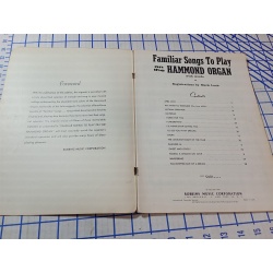 Familiar Songs To Play On The Hammond Organ with words 