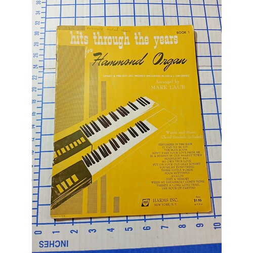 Hits Through The Years for Hammond Organ BOOK 1