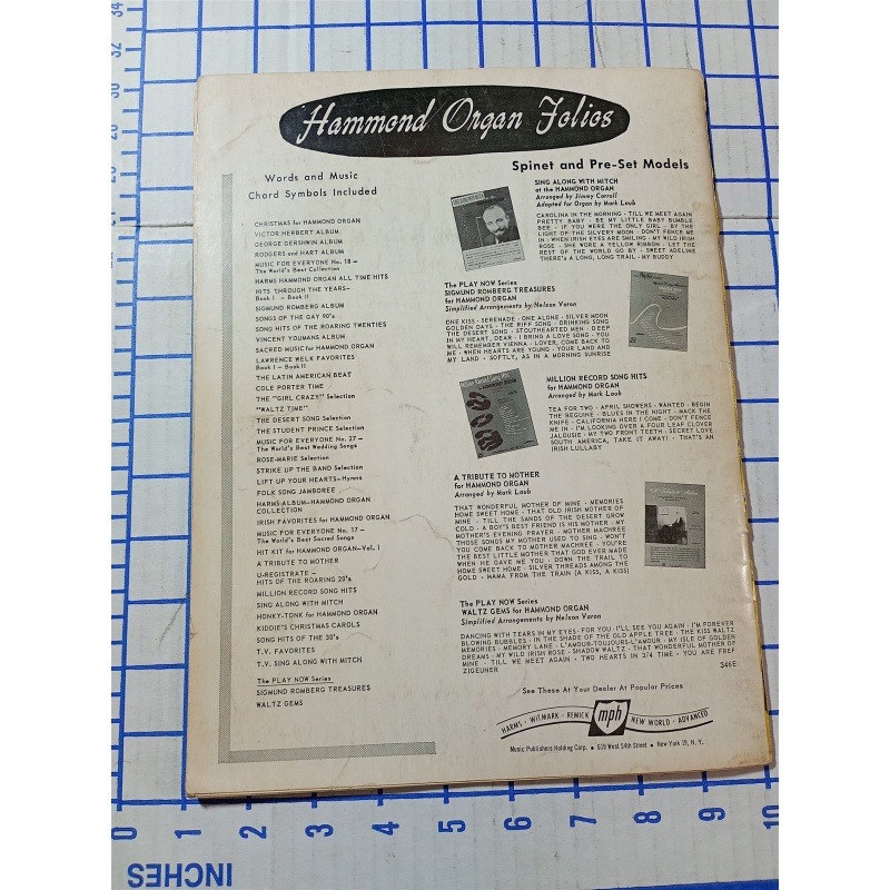 Hits Through The Years for Hammond Organ BOOK 1