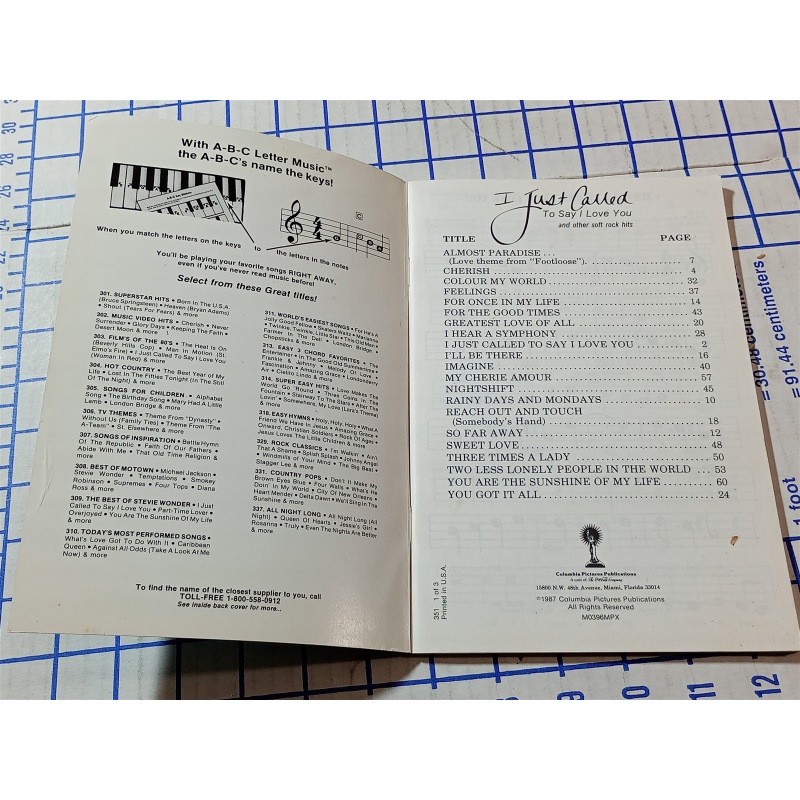 I JUST CALLED TO SAY I LOVE YOU MUSIC FOR BEGINNERS 1987 THE COCA COLA COMPANY