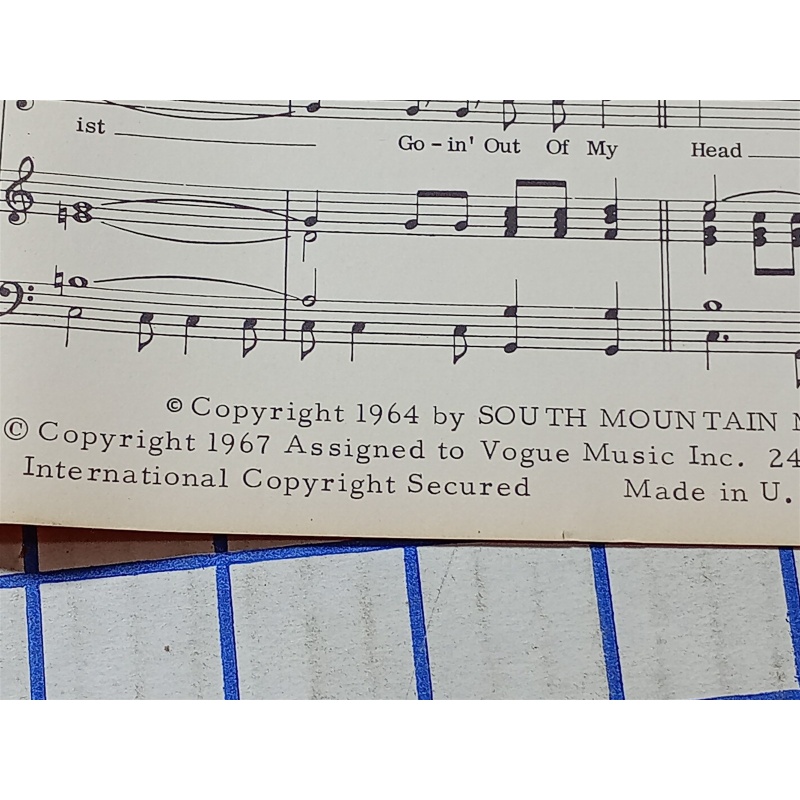 Goin Out of My Head by Teddy Randazzo and Bobby Weinstein sheet music 