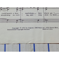 If Sheet Music as Recorded by Bread Gates Colgems-EMI 1971 
