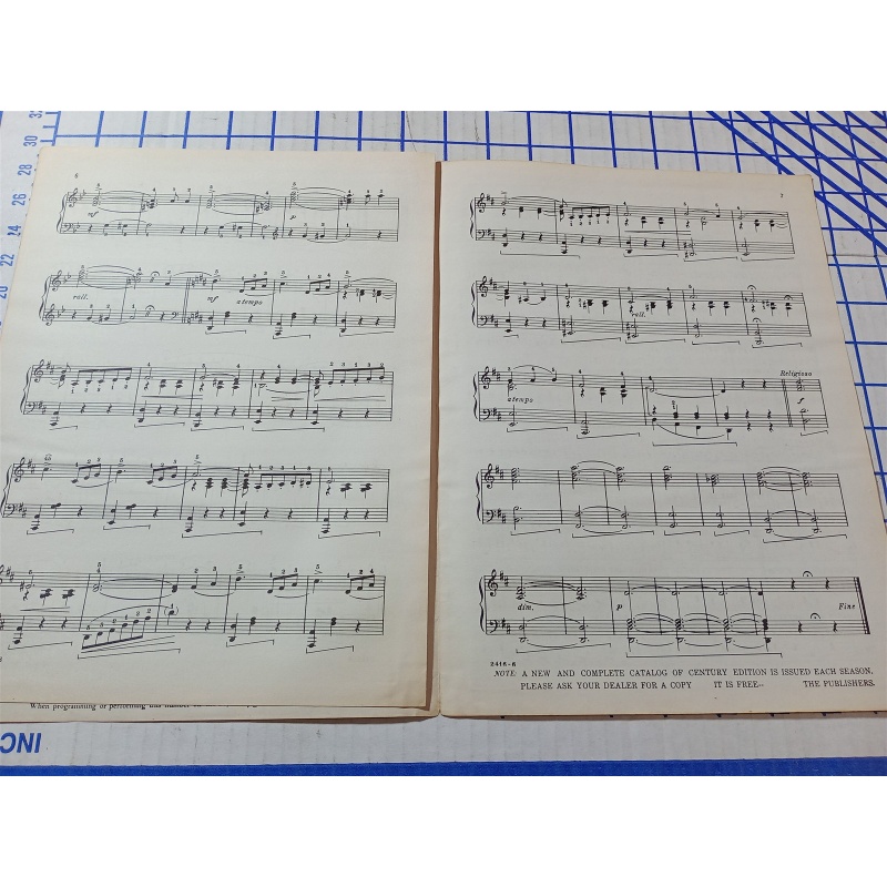 Vintage Sheet Music Blue Butterflies 