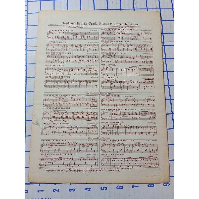 Vintage Sheet Music Blue Butterflies 