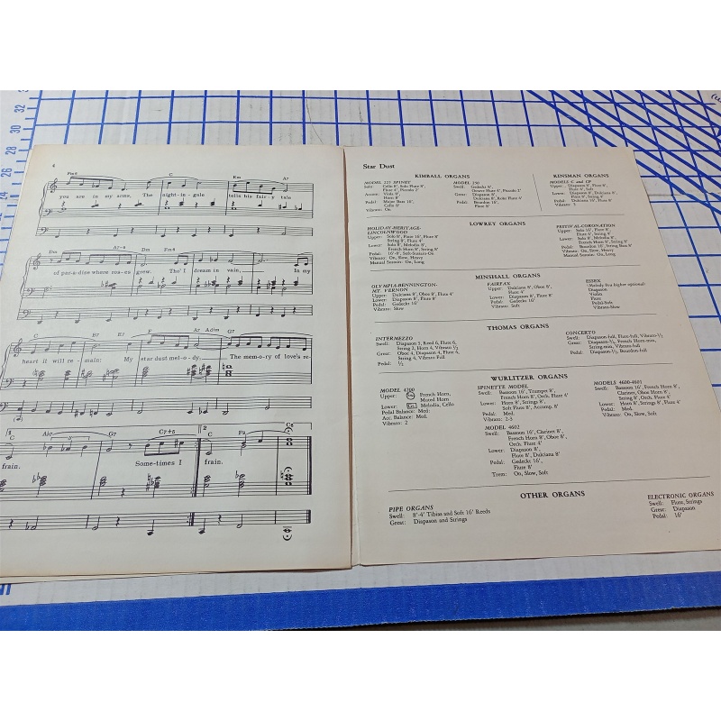 STARDUST ORGAN SOLO BY MITCHELL PARISH AND HOAGY CARMICHAEL