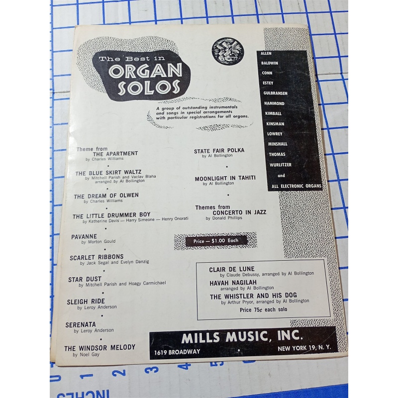 STARDUST ORGAN SOLO BY MITCHELL PARISH AND HOAGY CARMICHAEL