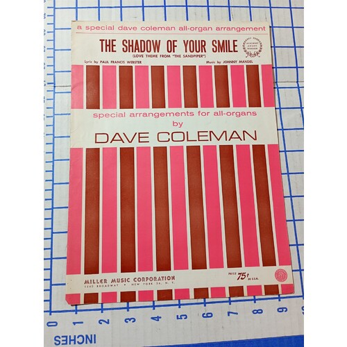 The Shadow of Your Smile Love Theme Sandpiper ORGAN Sheet Music Johnny Mandel