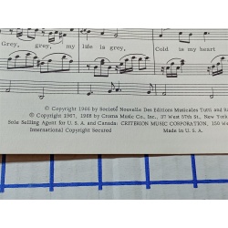 Love is Blue Sheet Music Piano Solo Frency Lyrics-Pierre Cour-Popp-Vintage